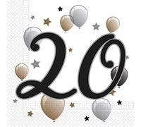 Procos- Mileston - Juego de 20 servilletas, Color carbón, Mittel (10232057)