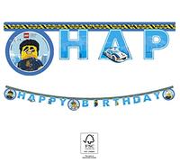 Procos 92251 - Banderas de Feliz cumpleaños, Lego City, FSC® Mix, Guirnalda, cumpleaños, Fiesta temática