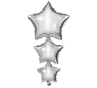 Procos 92447 - Globo de helio (96 cm), diseño de estrellas, color plateado