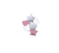 Procos 92449 - Globos de helio, diseño de estrellas y corazones, 6 unidades, tamaño 46 cm, globos para cumpleaños, decoración, regalo