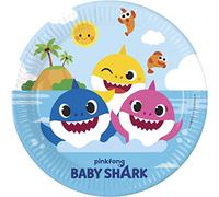 Procos 92540 Baby Shark Fun in the Sun - Platos (23 cm, 8 unidades, sin plástico), diseño de tiburones