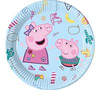 Procos 93436 - Platos de fiesta Peppa Pig, tamaño 23 cm, 8 unidades, platos desechables de papel, cumpleaños infantiles, vajilla de fiesta, FSC® Mix