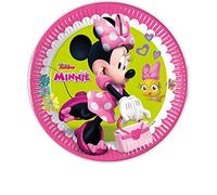 Procos 93439 - Platos de fiesta Minnie Happy Helpers, 8 unidades, tamaño 23 cm, de papel FSC® Mixt, vajilla de fiesta, cumpleaños infantil, fiesta temática