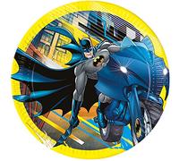 Procos 93452 - Platos de fiesta de Batman, tamaño 23 cm, 8 unidades, desechables de papel, para cumpleaños infantil, vajilla de fiesta, FSC® Mix