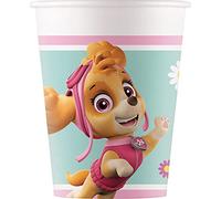 Procos 93477 - Vasos de fiesta Paw Patrol Skye and Everst, capacidad máxima de llenado 200 ml, 8 unidades, vasos desechables de papel, para cumpleaños infantil, vajilla de fiesta, FSC
