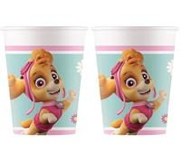 Procos 93477 - Vasos de fiesta Paw Patrol Skye and Everst, capacidad máxima de llenado 200 ml, 8 unidades, vasos desechables de papel, para cumpleaños infantil, vajilla de fiesta, FSC (Paquete de 2)