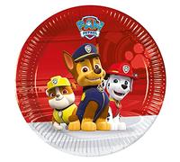 PROCOS 93487 - Platos de papel desechables de la Patrulla Canina listos para la acción, tamaño 20 cm, 8 unidades, vajilla para fiesta de cumpleaños infantil FSC® Mix