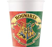 Procos 93506 - Vasos de fiesta de Harry Potter, capacidad máxima de 200 ml, 8 unidades, vasos desechables de papel, cumpleaños infantiles, vajilla de fiesta, FSC® Mix