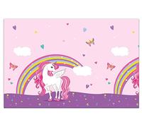 Procos 93761 - Mantel Unicorn Rainbow Colors, tamaño 120 x 180 cm, plástico, Lavable, para cumpleaños, Fiesta temática, Estampado, Multicolor