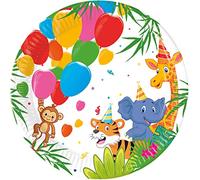 Procos 93780 Jungle Balloons - Platos desechables (20 cm, 8 unidades, FSC® Mix, platos de cartón, cumpleaños, fiesta temática, jungla, globos)