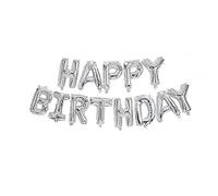 Procos 93791 - Globo super grande Happy Birthday, plateado, globo para llenar con helio, regalo, decoración