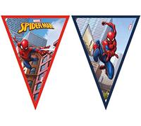 Procos- Filare 9 bandierine triangolari Marvel Spider-Man Crime Fighter in Carta FSC Folat 93867P Guirnaldas Spiderman Multicolor 2,3 Metros-Línea de Bandera para de Fiesta de cumpleaños de niños