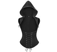 PROCOS Chaleco de corsé medieval ajustable Steampunk pirata gótico con capucha para mujer