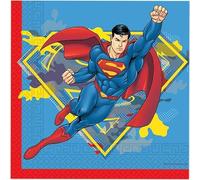 Procos Dc Superman Servilletas 33 x 33 cm, 2 capas, paquete de 20, FSC, cumpleaños, fiesta temática