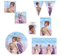 Procos DY10273863 - Frozen II Wind Spirit Party Set Grande, platos, servilletas, vasos, mantel, bolsas, banderola, decoración de mesa, decoración de cumpleaños