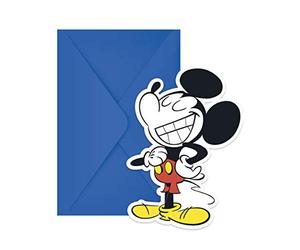 Procos Generique PR89213 - Paquete de 6 tarjetas de invitación, sobres de Mickey Mouse retro