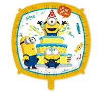 Procos Globo de aluminio inflable de Minion de diámetro aprox. 43 cm, helio, aire, globo, cumpleaños, regalo