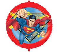 Procos Globo inflable de aluminio de Superman de diámetro aprox. 46 cm, helio, aire, globo, cumpleaños, regalo
