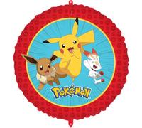 Procos - Globo inflable de papel de aluminio de Pokémon, diámetro aprox. 46 cm, helio, aire, globo, cumpleaños, regalo