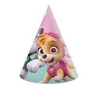 Procos - Gorras Cono Party Paw Patrol Skye & Everest en papel FSC, 6 unidades, multicolor, 94115