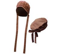 PROCOS Gorro de trapeador medieval para capó, gorro de peregrino colonial de lino, accesorio de disfraz de cosplay (B)