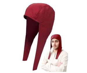 PROCOS Gorro medieval de lino con orejeras, accesorio de cosplay victoriano