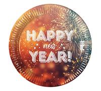 Procos- Happy New Year Paper Platos de Papel (23 cm) (10260912)