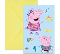 Procos - Invitaciones con sobre Peppa Pig Messy Play en papel FSC, 6 unidades, PR94113
