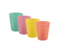 Procos - Juego de vasos de plástico, 4 piezas, reutilizables, vajilla de fiesta para cumpleaños o fiesta temática, vaso para beber