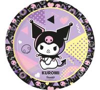 Procos Kuromi FSC® Mix - Juego de 8 platos de papel desechables para fiestas de cumpleaños infantiles, 23 cm