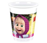 PROCOS and Bear Vaso plástico Masha y el Oso, multicolor, 8 unidad (paquete de 1) (Ciao SRL 86513)