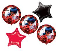 Procos Miraculous Ladybug - Suministros para fiesta de cumpleaños, decoración de ramo de globos