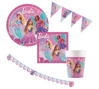 Procos - Party Set Barbie Fantasy, set de decoración multipieza para fiesta de cumpleaños infantil y fiesta de verano, decoración de mesa, decoración de cumpleaños