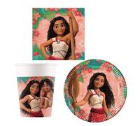 Procos - Set de fiesta Moana de varias piezas para cumpleaños infantiles o fiestas temáticas, decoración de mesa