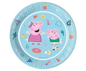 Procos Peppa Pig 91877 Star Shine - Platos compostables (23 cm, 8 Unidades), diseño de Cerdo