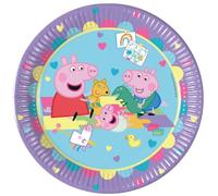 Procos Peppa Pig - Platos de fiesta de tamaño 23 cm, paquete de 8 platos desechables de papel para fiestas de cumpleaños infantiles, vajilla FSC® Mix