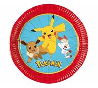 Procos Plato de papel Pokemon pequeño, 19,5 cm, para tartas