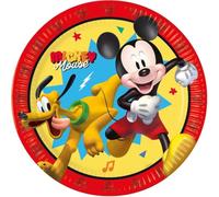 Procos Platos de fiesta de Mickey Mouse tamaño 23 cm, paquete de 8 platos desechables de papel para fiestas de cumpleaños infantiles, vajilla FSC Mix