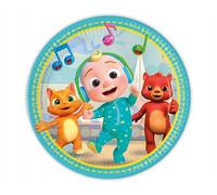 Procos - Platos de papel CoComelon FSC (Ø23 cm), 8 piezas 22-24 cm, multicolor, 93454