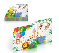 Procos - Servilletas de papel animales Jungle Balloons Party (33 x 33 cm, doble vela), 20 unidades, multicolor, 93782