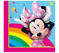 Procos Servilletas Minnie Mouse Rainbow de 33 x 33 cm, 2 capas, paquete de 20, FSC, cumpleaños, fiesta temática