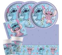 Procos Set de fiesta Stitch & Angel Cute con mantel para 8 niños