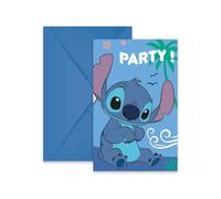 Stitch: Invitaciones de fiesta con sobres - 6 piezas