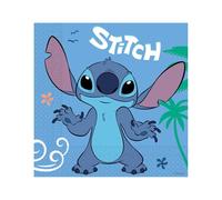 Procos Stitch - Juego de 52 servilletas de papel de 20 capas, 16 platos de 23 cm, 16 tazas de 200 ml