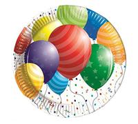 Procos- Vajilla para fiesta con globos, Color plato, talla única (10040700)