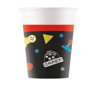Procos - Vasos de papel FSC Videogame Gaming Party (200 ml), 8 unidades, multicolor, 93771