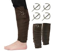 PROCOS Vendas medievales para piernas de pirata, accesorio para disfraz de cosplay de 138 pulgadas con pines, Marrón oscuro, talla única