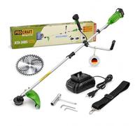 Procraft ATA-20BS - Desbrozadora con batería (20 V, 420 mm, sin escobillas, 1 batería de 4,0 Ah, cargador)