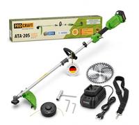 Procraft ATA-20S - Desbrozadora con batería (20 V, 420 mm, sin escobillas, 1 batería de 4,0 Ah, cargador)