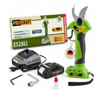 Procraft ES28Li - Tijeras de podar (20 V, 25 mm, batería de 2,0 Ah, cargador)